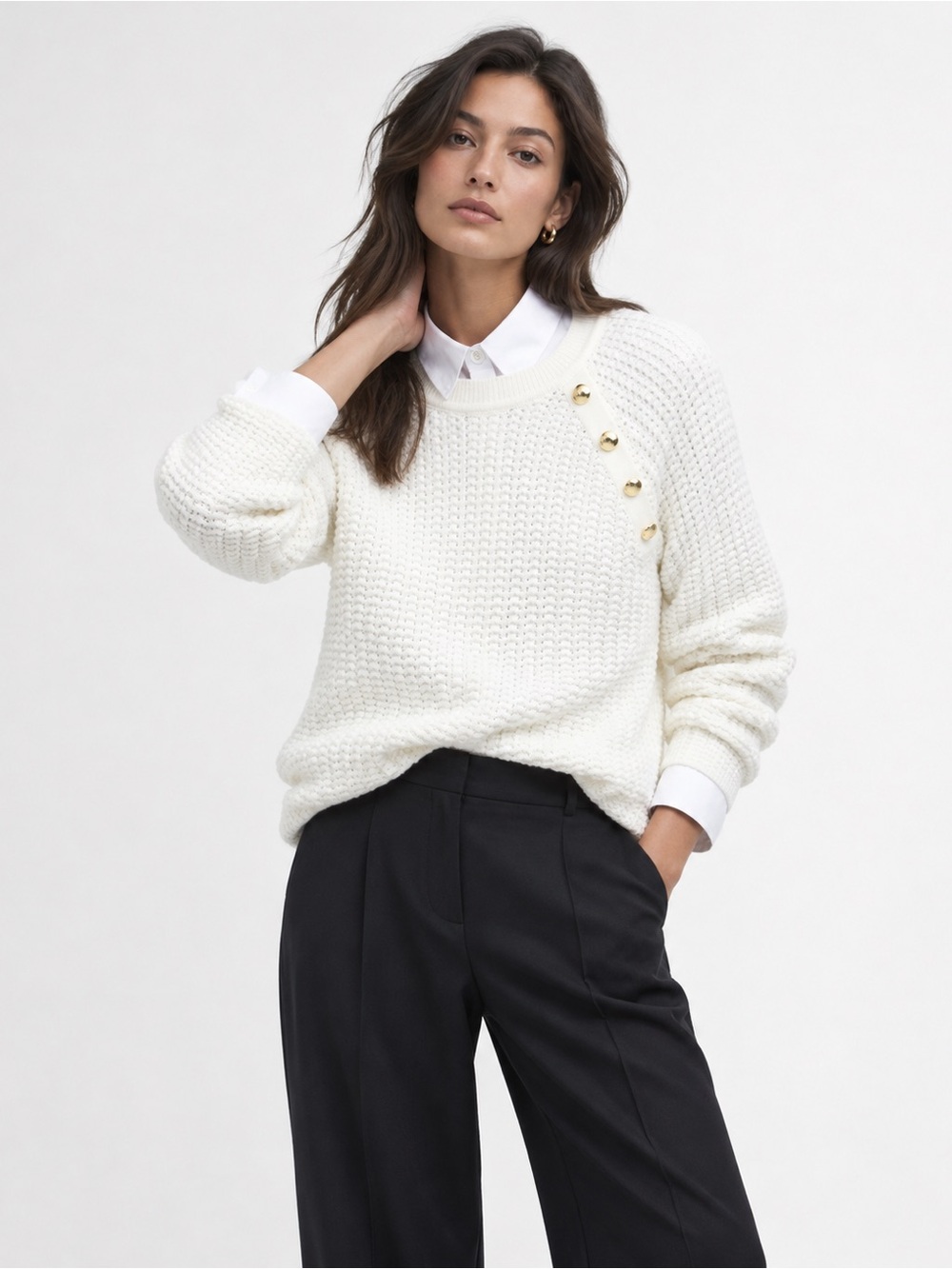 Barbour Angela Knitted Jumper in Cloud